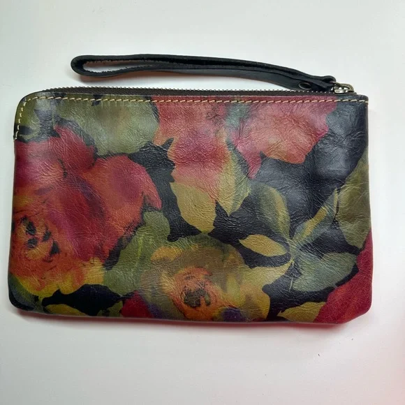 Patricia Nash Floral Leather Wristlet Clutch - Picture 1 of 4